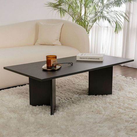 Tavolino da Salotto Turate, Forma Rettangolare, Materiale Piano in Legno Nobilitato, Colore Ripiano Nero, 119x60x40h cm Nero (1/5)
