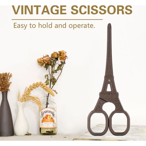 Ciseaux de couture vintage en acier inoxydable, outil de coupe classique pour loisirs créatifs (5) (1/5)