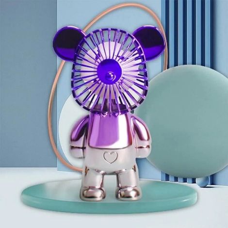 Ventilateur USB Portable - Mini Ventilateur - 3 Vitesses Réglables - Batterie 400 mAh - Pour Bureau Maison Voyage - 1 Pièce