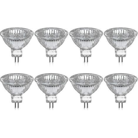 Lot de 8 ampoules halogènes GU5.3 MR16 35W 12V à intensité variable - blanc chaud 2800K, 400 lumens, couvercle Jz [DB] (1/5)