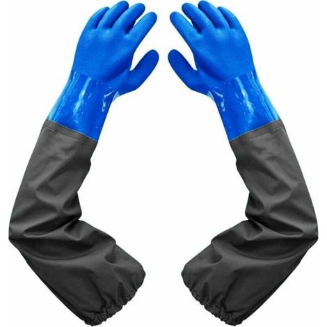 Frosted Waterproof Gloves-Teichreinigungshandschuhe, 26 Zoll Beflockungsfutter Elastische Bündchen, Für Die Chemische Industrie Landwirtschaft Fischerei Bau (1/2)