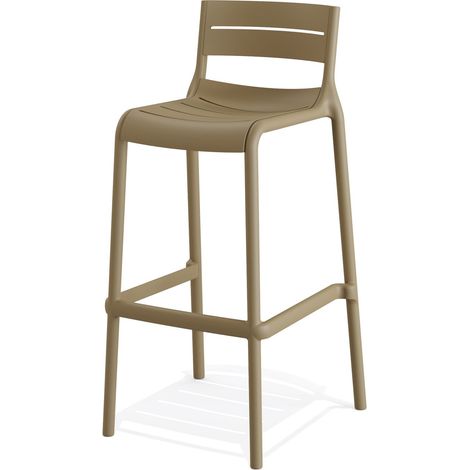 Tabouret de bar empilable en polypropylène Sable 49x49x100cm (Lot de 4) - Feros (1/4)