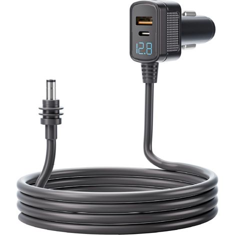 Pour Starlink Mini câble 3 en 1 pour chargeur de voiture CC + adaptateur allume-cigare 12 V-48 V avec affichage numérique, ports USB C PD 36 W/USB A 18 W pour camions et voitures (1/5)