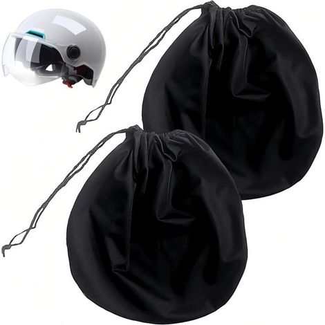 Lot de 2 sacs de casque de moto, housse de casque de moto, sac de moto, utilisé pour différents styles de casques de moto, sports de plein air, rangement divers et rangement de poupées, Noir