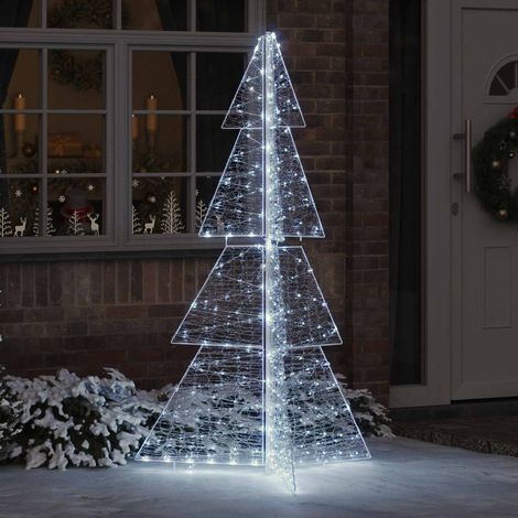 Weihnachtsbaum mit 240 LEDs Kaltweiß 180 cm Acryl