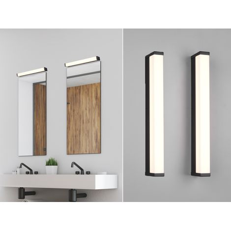 LED Badezimmer Wandleuchten 2er Set in Schwarz - Spiegelleuchten, Breite 42,5cm (1/5)