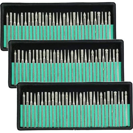 Diamant Burr Bits Percer Verre Métal Gemme pour Dremel Meulage Outil Rotatif, 90 Pcs 1/8-inch (3 mm) (1/5)