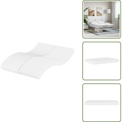 Matelas en mousse blanc 120x200 cm dureté H2 H3 - Matelas Mousse - Matelas Blanc - Matelas Double - Literie - Sommier