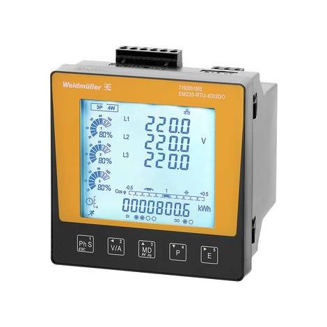 contador eléctrico Weidmüller em220-rtu-4di2do corriente alterna instalación fácil