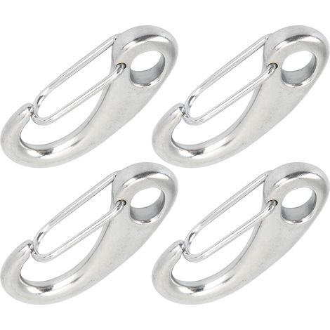 4 pièces Mousqueton en Acier Inoxydable 70mm à Ressort Robustes pour Corde Marine (1/5)