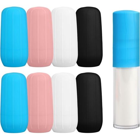 Lot de 8 manchons élastiques anti-fuites en silicone pour accessoires de toilette de voyage (1/5)