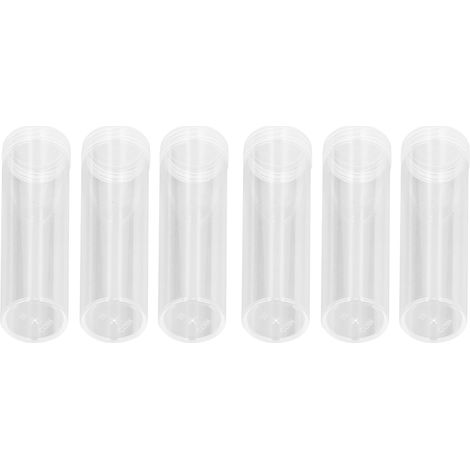 Tubes de rangement ronds transparents en plastique pour pièces de 25 mm / 0,98 pouce, avec rembourrage en mousse. (1/5)