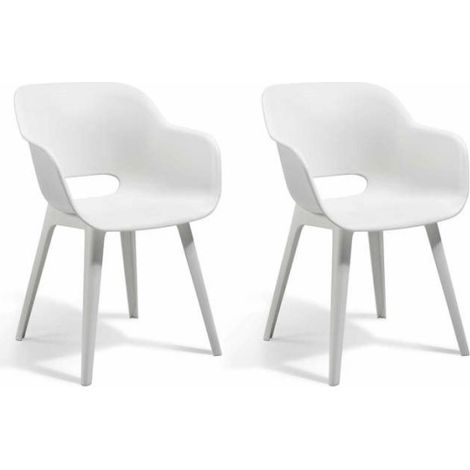 Keter – Lot de 2 chaises d'extérieur en polypropylène – Ergonomie en forme de tasse – Résistantes aux intempéries – Confort supérieur (1/5)