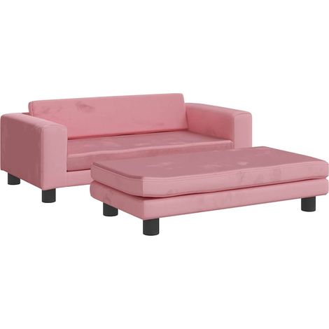 Lit pour chien avec extension rose 100x50x30 cm velours (1/5)