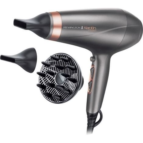 REMINGTON AC8820 Keratin Protect Seche-cheveux 2200W - 2 concentrateurs + 1 diffuseur - Gris (1/5)