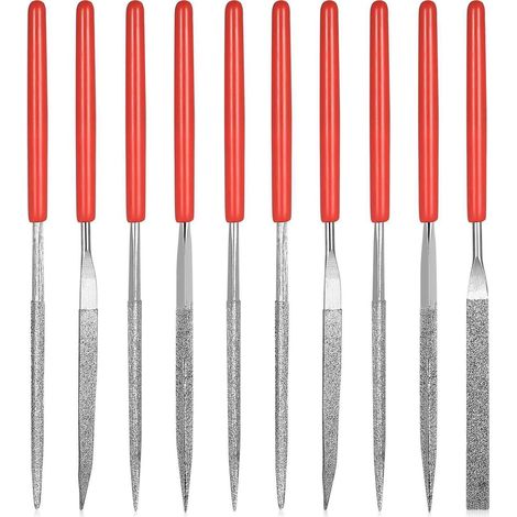 10tlg Diamant-Nadelfeilen Set 100mm für Metall, Schmuck, Modellbau (1/5)