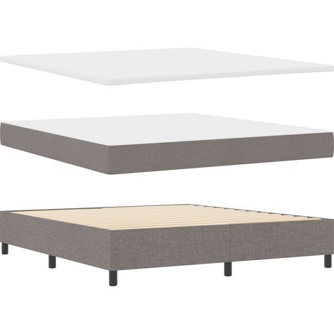Letto con rete a molla e materasso taupe 180x200 cm tessuto vidaXL (1/5)