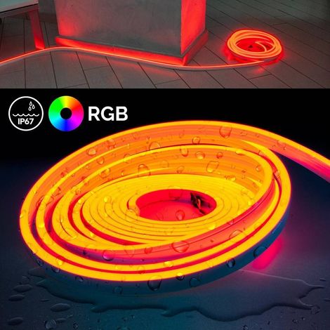 Striscia Neon Flex Led Ip67 160w Rgb 24v Luce Multicolore Esterni Bobina 10metri (1/5)