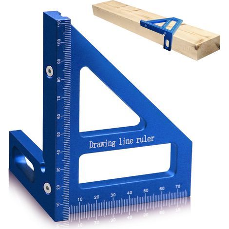 3D Equerre de menuiserie, règle triangulaire, règle à onglets en aluminium pour le travail du bois, outil de mesure multifonctionnel de haute précision pour l'ingénieur menuisier (1/5)
