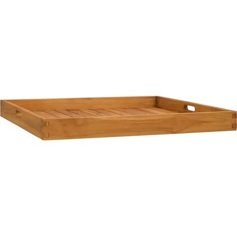 Serviertablett 70x70 cm Massivholz Teak