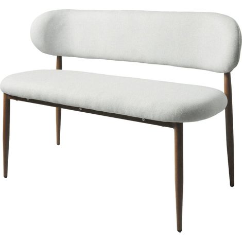 Panca da pranzo in tessuto - 110 cm - "Sélène" - 3 posti - Grigio chiaro e marrone (1/5)