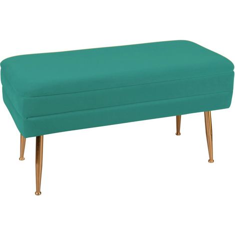 Banquette 2 places tissu vert pieds dorés TIM