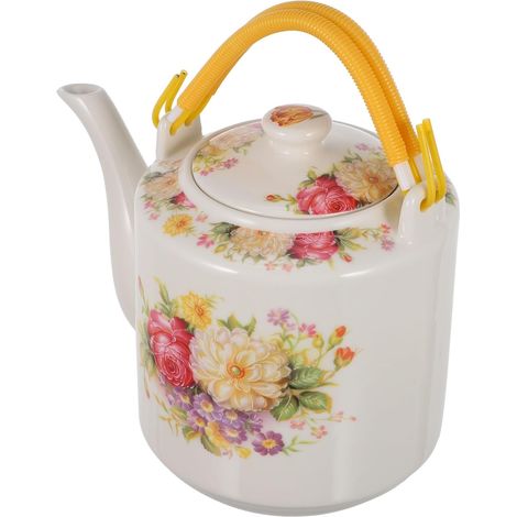 Théière en céramique de style chinois , 2 l , beige , multifonctionnelle et facile à ranger , idéale (1/5)