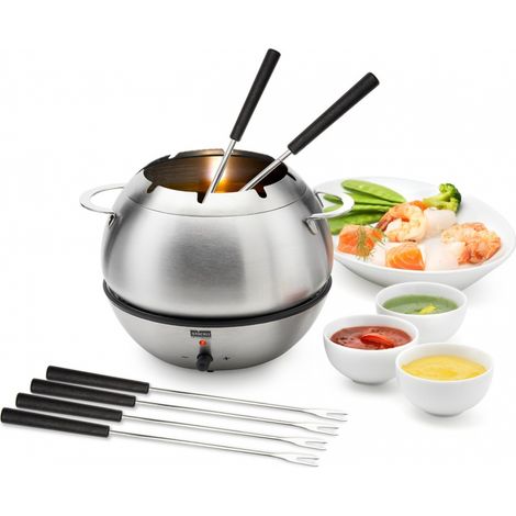 Stöckli HOT BOWL 0062.82 Fondue Edelstahl, mit 6 Gabeln,