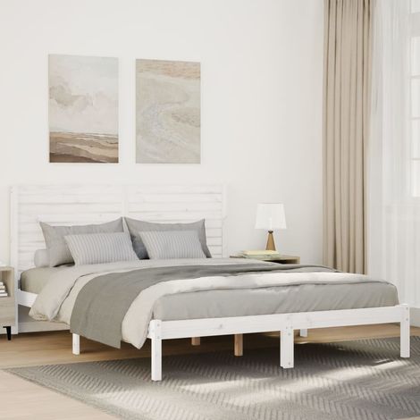 Cama extralarga sin colchón madera maciza blanca 140x220 cm vidaXL (1/5)
