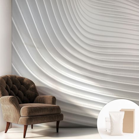 Papier peint intissé mural installation rapide du papier peint durable et résistante - Colle incluse gratuite Vagues élégantes 250x250 cm (1/5)