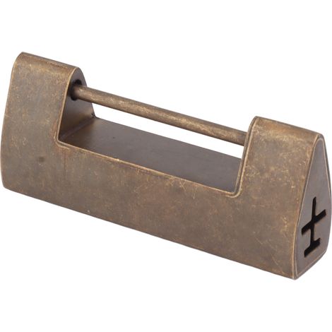 Cadenas décoratif vintage en laiton antique de style chinois, espacement de 4,4 cm, pour petits meubles en bois (boîtes, armoires, coffres). (1/5)