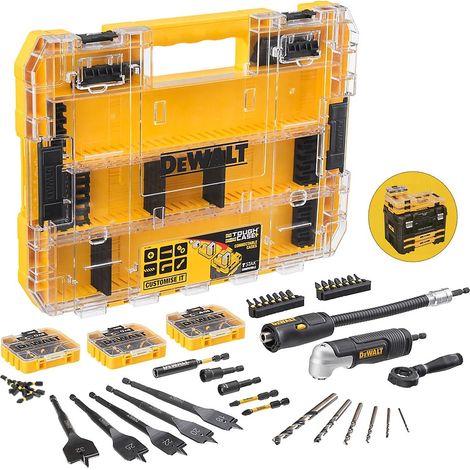 Dewalt 110 PC EXTREME Screwdriver Drill Bit Set FLEXTORQ Right Angle Attachment (1/5)