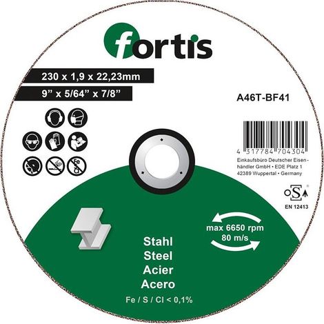 Il Taglio Di Acciaio Disco Di 230 X 19Mm Curvo Fortis