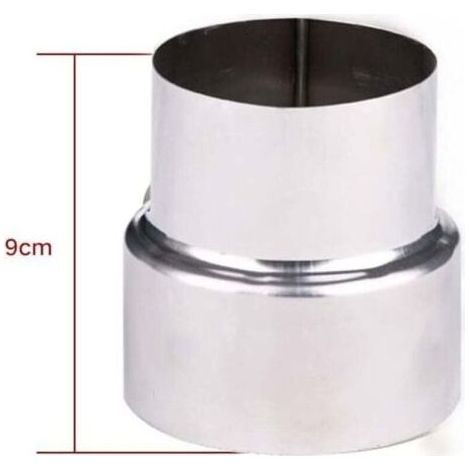 Réducteur en acier inoxydable pour conduits de fumée, adaptateur de cheminée, tuyau de poêle, réducteur en acier inoxydable, conduit de fumée, tuyau de poêle (90-80 mm) (1/4)