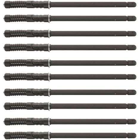 Lot de 10 équerres d'étagère invisibles, acier, Ø10x145 mm, fixation murale (1/5)