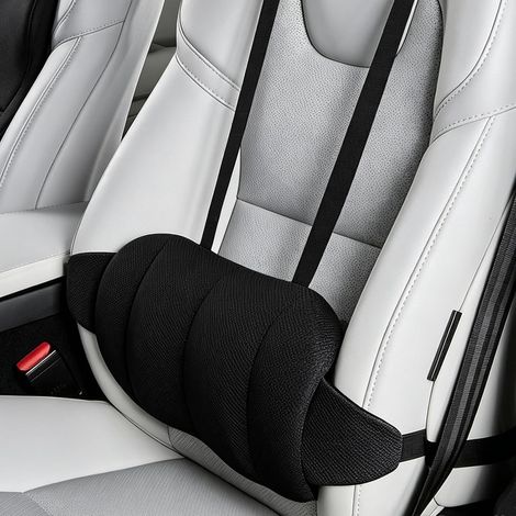 Coussin Lombaire Voiture, Coussin de Soutien Lombaire Ergonomique, Coussin Soutien Lombaire Réglable avec Double Sangles, Convexes Housse Amovible, pour Voiture, Bureau et Fauteuils Inclinables (1/5)