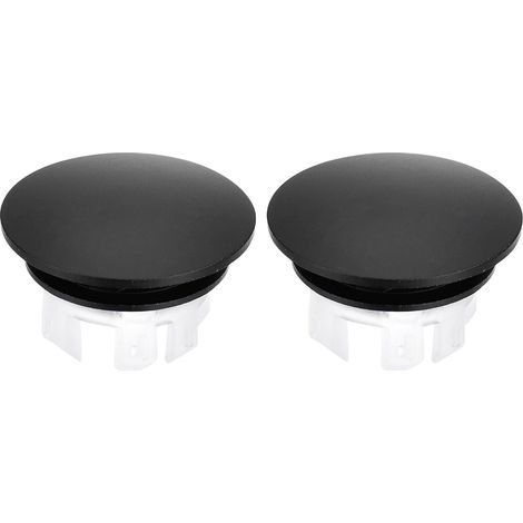 Cache de Trop-Plein d'Évier Bague de Trop-Plein Noir 2 Pièces (1/5)