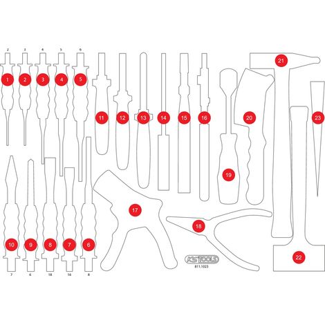 KS TOOLS Leere Schaumstoffeinlage zu 811.1023 ( 811.1023-97 ) (1/2)