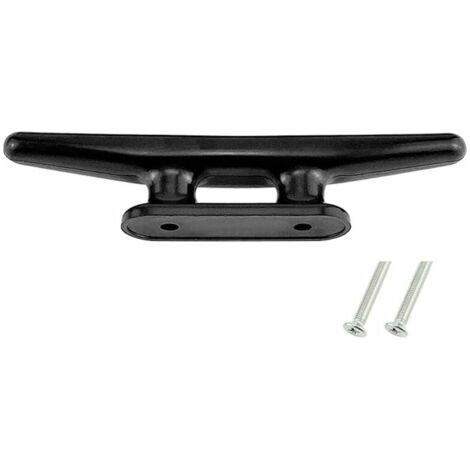QORVA-8 pouces Noir Taquets D'amarrage Corde de Bateau, MoreChioce Bateau Cleat Marine Steel Deck Heavy Dossier Dock Cleat en Nylon pour Accessoires Marins pour Ligne de Pont de Yacht Marin