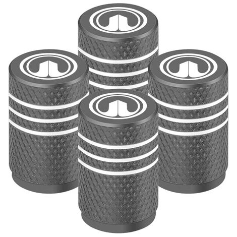 (Gris foncé) Accessoires auto : 4 bouchons de valve de pneu en alliage métallique 3D, compatibles avec Great Wall, Haval, Hover, H3, H5, M2 et C30. (1/5)