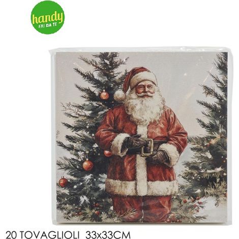 Tovaglioli Natalizi General Trade Babbo Natale 33 x 33 cm 3 Veli 20 Pezzi