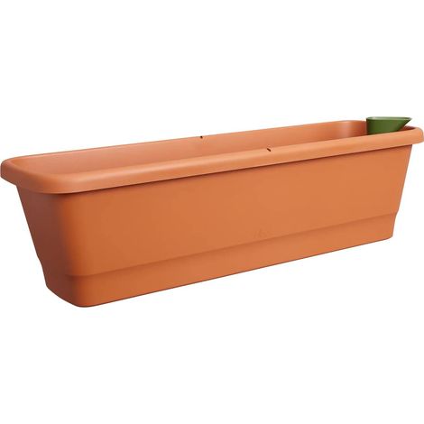 elho® Noa Balkonkasten Terra braun 65 cm mit Bewässerungssystem - Kunststoff (1/5)