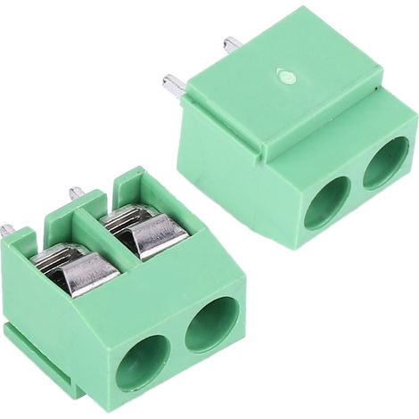 5-mm-2-polige Schraubklemmen für Leiterplatten, 50 Stück, Kabelverbinder für 26–14 AWG