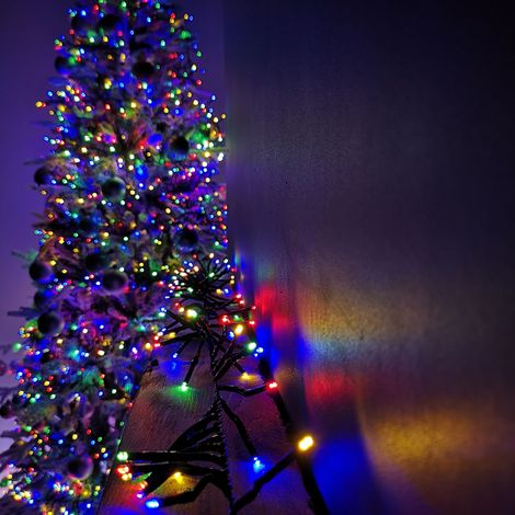 62.5m 5000 Multi-Coloured LEDs Indoor Outdoor Cluster Christmas Lights with Timer (1/5)