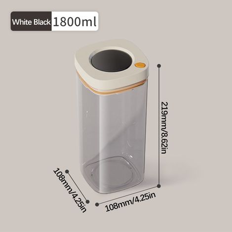 Bocal Hermetique A Vide - Verre Et Plastique Alimentaire - Pour Cafe Grains Secs Et Aliments - 1100 Ml (1/3)