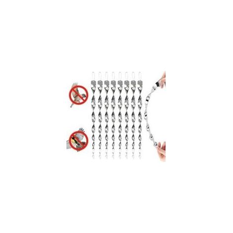 Répulsif oiseaux 8 bâtons argentés Spirale réfléchissante 360° Protection non toxique pour balcon et arbres fruitiers (1/5)