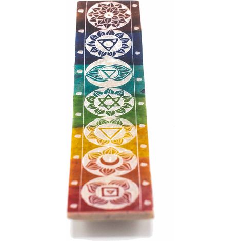 Porte-encens Seven Chackra en pierre ollaire - 26x5 cm- Vendu par 1 (1/4)
