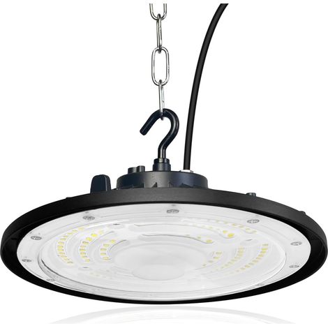 LED UFO High Bay Lumière 200W,20000lm Projecteur LED Industriel,6500K IP65 Étanche Plafonnier LED UFO Spot Lustre Intérieur,Lampe Atelier Éclairage d'entrepôt pour Stade,Garage,Usine,Gym,Hall (1/5)