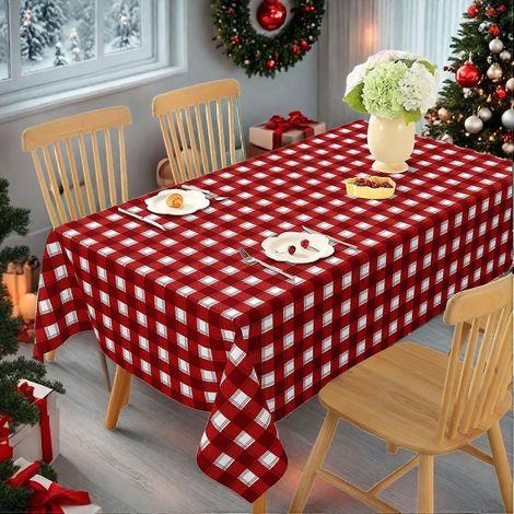 Nappe imprimée sur le thème de Noël 2025, décoration de fêtes, imperméable et anti-taches, pratique, format rectangulaire 625. (1/3)