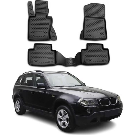 OMAC 3D Tapis de Sol Compatible avec BMW X3 E83 2003-2010 en Caoutchouc Noir (1/5)